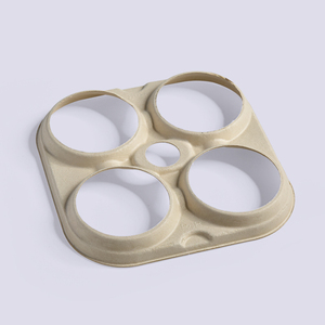 Bagasse Cup Cups Disposable Biodegradable Bagasse Sugarcane Coffee Cup Holder Carry Tray For 4 Cups