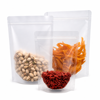 Sachet Doypack Transparent Personnalisé Refermable avec Fermeture Éclair, Qualité Alimentaire, Épaissi, Anti-humidité, en PE, pour Snacks et Noix