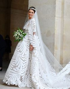 Dernière qualité Haute Couture, tissu en double crêpe, robe de mariée de créateur, tissu en dentelle - Product Image 3