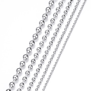 Chaînes à perles en acier inoxydable, accessoires de bijoux en métal plaqué pour la fabrication de colliers et de porte-clés DIY, longueur 3 mm, 100 cm - Product Image 4