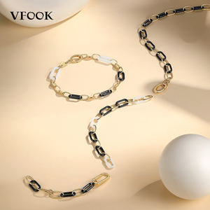 Pendientes de Cerámica de Dos Tonos VFOOK, Modernos, Antideslustre, Oro Sólido de 18K, Joyería Diaria para Mujer, Multiusos, para Perforaciones - Product Image 2