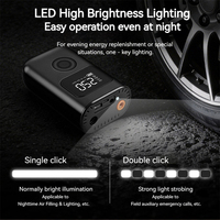 Gonfleur de pneus portable à haut débit 22L/min, 150 PSI, double alimentation, affichage numérique, lumière LED, charge Type-C, batterie externe pour voiture/moto/vélo