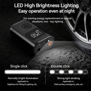 22L/Min High Flow150PSI <strong>Portable</strong> <strong>Tire</strong> <strong>Inflator</strong> Dual Power Digital Display LED Light Type-C Charge Power Bank <strong>for</strong> <strong>Car</strong>/Moto/Bike - Product Image 3