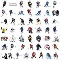 Lot de 50 autocollants créatifs imperméables pour tasses et téléphones portables, motif hockey sur glace, vente en gros