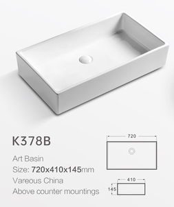 Lavabo Rettangolare Lungo Personalizzato di Alta Qualità, Lavandino Bagno in Ceramica Lucida da Appoggio per Bagno - Product Image 4