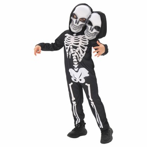 Disfraz de calavera de doble cabeza para Halloween, traje de poliéster estampado para niños, para cosplay, actuaciones en escenario, fiestas y juegos de rol - Product Image 2