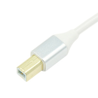 Arnés personalizado de alta calidad tipo C macho a tipo B macho carcasa de aleación de aluminio trenzado cable de datos