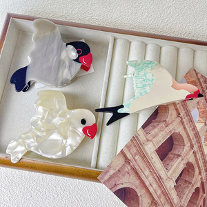 Qianjin คลิปหนีบผม<span class=keywords><strong>รูป</strong></span>นก<span class=keywords><strong>อ้วน</strong></span>แบบตลกออกแบบได้ตามต้องการกิ๊บหนีบผมแบบอะซิเตทคลิปหนีบผมรูปนกพิราบน่า<span class=keywords><strong>รัก</strong></span>มีเอกลักษณ์ - Product Image 1