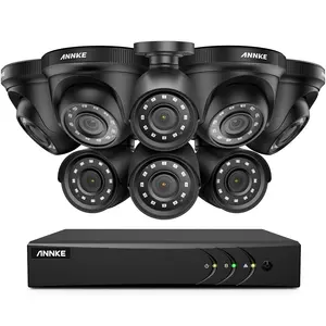 ANNKE 감시 보안 카메라 시스템 5MP 8CH 비디오 DVR 레코더 2MP 8pcs 1920TVL 총알/돔 비바람에 견디는 CCTV 카메라