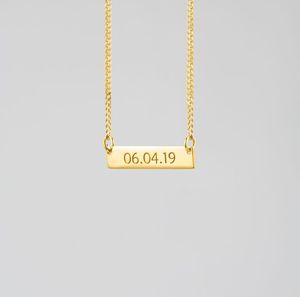 <span class=keywords><strong>Collana</strong></span> in Acciaio Inossidabile <span class=keywords><strong>con</strong></span> Incisione <span class=keywords><strong>del</strong></span> <span class=keywords><strong>Nome</strong></span>, Catena Geometrica Semplice in Acciaio al Titanio - Product Image 3