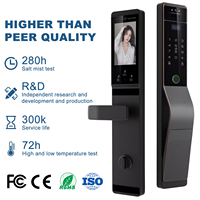 Kunci Pintu Digital Pintar 3D Pengenal Wajah Tahan Air dengan Pemindai Vena Telapak Tangan, Sidik Jari, Kamera, dan Fingerprint