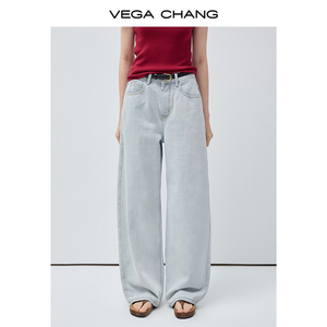 VEGA CHANG Jeans a Gamba Dritta Azzurri all'Ingrosso, Nuova Collezione 2026, Jeans Rilassati a Vita Alta per Donna, Abbigliamento Primaverile - Product Image 5