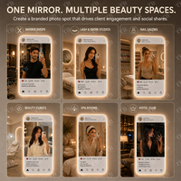 Miroir LED TURRI personnalisé avec capteur de mouvement, style Instagram, pour salon de beauté, boutique, studio
