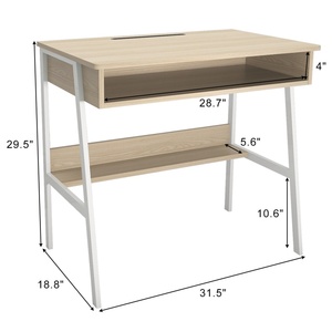 Computer Desk Home <strong>Office</strong> Desk Corner Desk for <strong>Small</strong> <strong>Space</strong>, Study Work <strong>Table</strong> White - Product Image 2