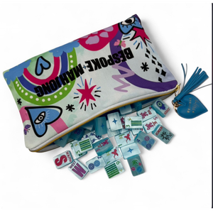 Bespoke Mahjong Tiles <strong>Lucky</strong> <strong>Charms</strong> Hamptons Pearl Blue Luxury Double Sided Carved Acrylic Friends Gathering Retail Wholesale - Product Image 4