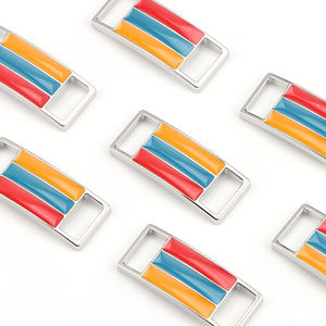 Cordón de Metal de aleación de zinc, diseño personalizado, forma rectangular, Charms para zapatillas - Product Image 4