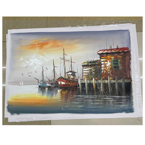 Fait à la main 100% personnalisé moderne impressionniste peinture à l'huile Coloful bateau toile de haute qualité peint à la main aquarelle papier moyen - Product Image 3