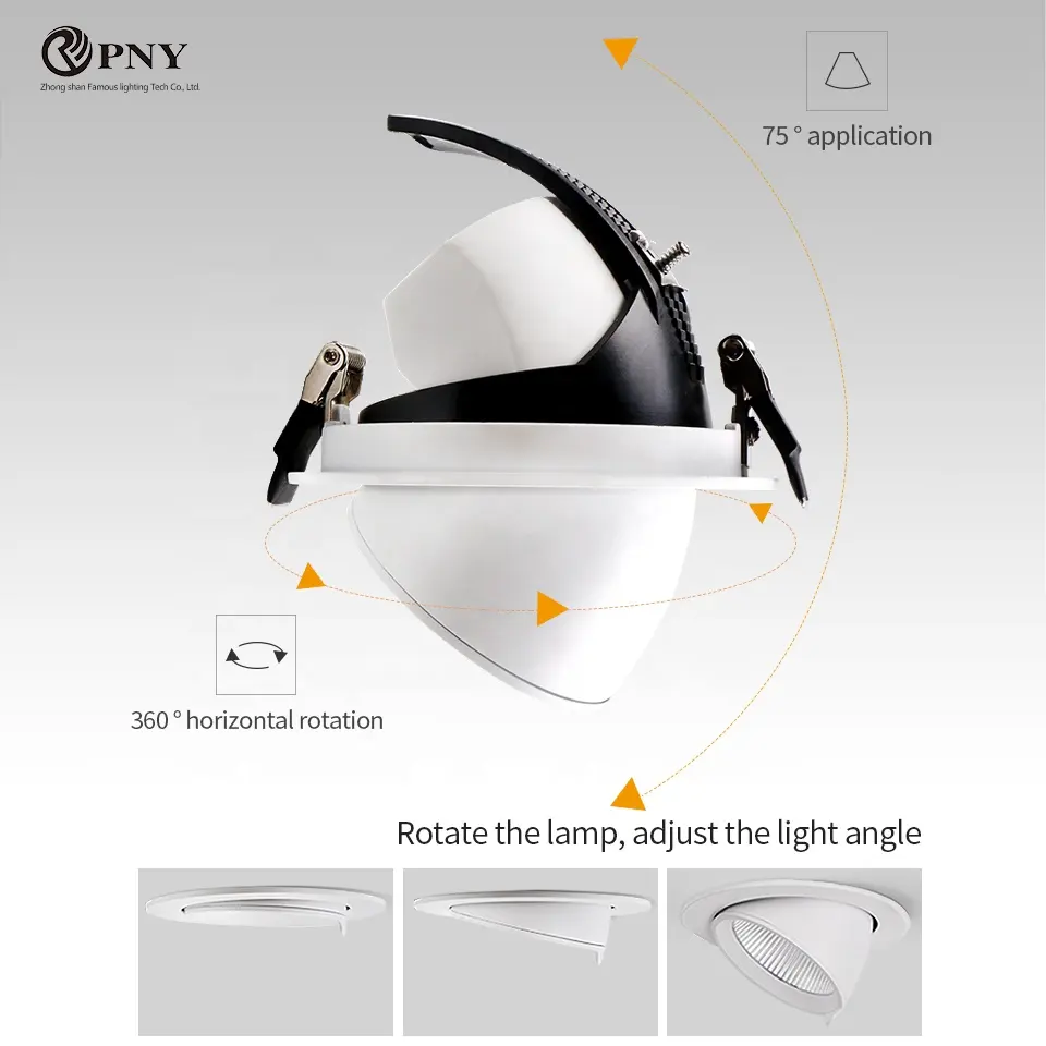 Loja Holofotes Decorativos Down Light Feixe Ajustável Anjo Rotacional Gimbal Cob Downlight Spot Light