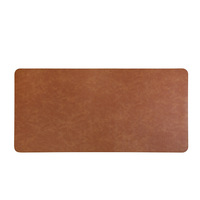 Grand tapis de souris vintage en cuir de vachette, imperméable, résistant aux taches, double face, tapis de bureau, tapis d'ordinateur, tapis de table d'étude