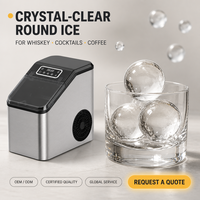 SOHEF Machine à glaçons sphériques pour whisky, nettoyage automatique, sphères transparentes à dissolution lente, 8 boules par cycle, pour bar à domicile et comptoir