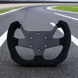 <span class=keywords><strong>Volant</strong></span> de course universel OEM/ODM 270 mm à 6 trous en suède, design plat sport, <span class=keywords><strong>volant</strong></span> de course professionnel pour simulateur de jeu - Product Image 3