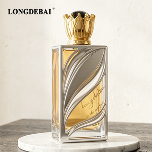 Botella de Perfume Vacía Cuadrada Plateada de Lujo Personalizada de Alta Calidad de 30 ml, 50 ml, 100 ml con Tapa Dorada para Mujer - Product Image 2