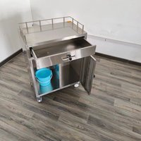 Carrito Médico Profesional Moderno de Acero Inoxidable, Gabinete para Medicamentos, Mueble de Hospital, Carrito de Enfermería con Cerradura