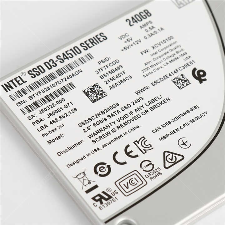 INTEL 詰り DC SSD D3-S4510 3.84TB SATA 中古