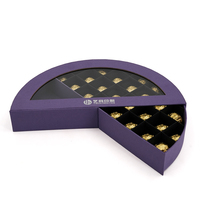 Boîte à bonbons en chocolat en forme de demi-lune personnalisée, boîte cadeau en carton semi-circulaire pour chocolat