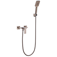 Robinet de douche à main pour baignoire, en laiton, finition or rose, double trou, poignée unique, robinet de douche apparent, vente en gros d'usine