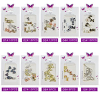 10 Design Aurora Papillon Ours Lapin Arc Coeur Chaîne Alliage Nail Charmes Belle Nail Art Accessoires