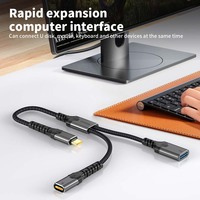 Type C&USB HUB 2 USB3.1-poorten Ondersteuning voor gegevensoverdracht OTG Terwijl PD60W Type C-splitter extern is met U Disk Mouse Printer