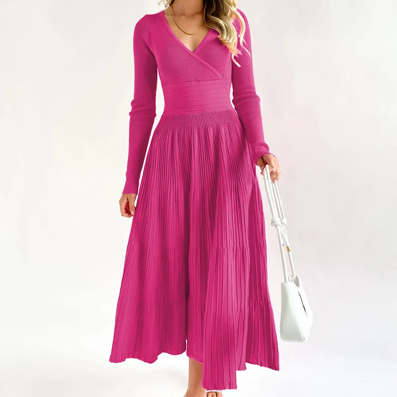 Custom Cloth Factory Women Long, Sleeve Plus Size Maxi Denim Dress Ladies Turn-Down Collar Dresses/