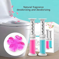Gel nettoyant pour toilettes auto-adhésif, désodorisant jetable, désodorisant aromatique à l'odeur de fleurs, détergent parfumé pour salle de bain