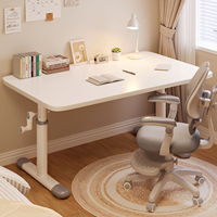 Bureau d'étude pour enfants : Bureau d'étude et de devoirs à domicile avec grande étagère blanche et ensemble de bureau réglable en hauteur
