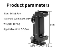 Adaptateur de montage sur trépied de téléphone pour trépied de bureau-Conception de plaque QR en alliage d'aluminium Utilisation de bureau portable