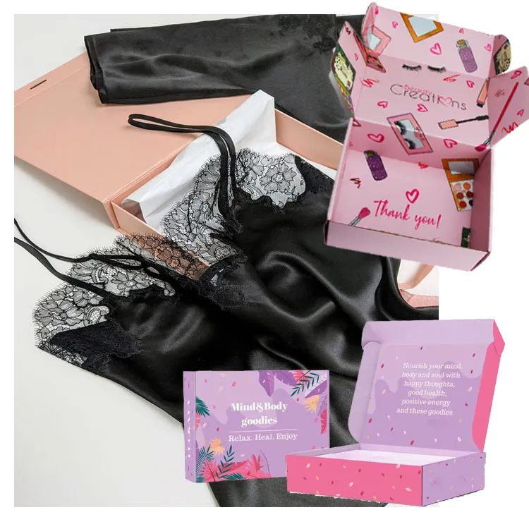 Sport Swimming Gift Cloth Clothing Lingerie Packaging Corrugated Secret Bra Underwear Sleepwear Shipping Mailer Paper Boxes