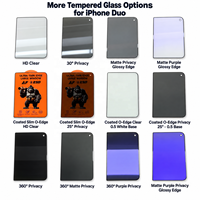 Verre trempé anti-espion 25 degrés pour iPhone Duo 18 Pro Max 17 Air, bord électroplaqué, dureté 9H, protection AF ESD