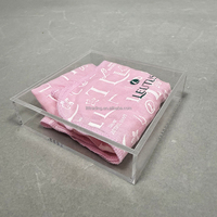 Bas quantité minimale de commande personnaliser l'affichage d'emballage cadeau en plexiglas transparent de luxe carré dur mini boîte de foulard en soie