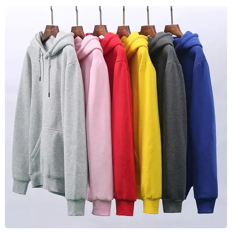 Cotton men's hoodies & sweatshirts plain blank hoodies custom logo embroidered oem sweatpants and hoodie set unisex for men
