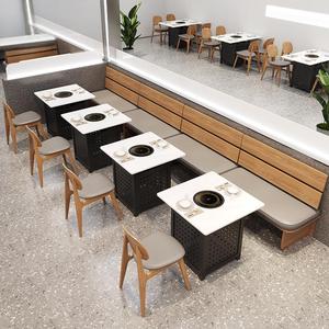 Muebles de comedor <span class=keywords><strong>para</strong></span> cafetería comercial moderna, diseño minimalista, mesa de restaurante de madera, cabina, Cocina de Inducción <span class=keywords><strong>para</strong></span> uso en Cafetería de Hotel - Product Image 2