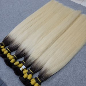 ผมต่อ Dream Hair DR01 HD พรีเมียม ซุปเปอร์ดับเบิ้ลดรอน เวียดนาม เวอร์จิ้น แท้ 100 กรัม เย็บด้วยเครื่องแบบดับเบิ้ลเวฟท์ สีบลอนด์ฟอกขาว แบบสั่งทำพิเศษ - Product Image 5