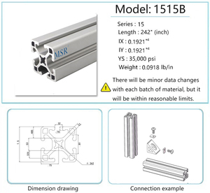 Nhà Máy Bán buôn fractional inch1.50 "x1.50" Lite bề mặ<span class=keywords><strong>t</strong></span> nhẵn <span class=keywords><strong>t</strong></span>-rãnh hồ sơ bs1515b cho máy in 3D máy khung #8192 - Product Image 4