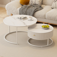 Tables basses gigognes de style influenceur, modernes et minimalistes, pour salon, ensemble compact pour petits espaces, table de luxe léger