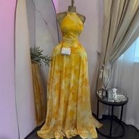 Gaun Maxi Cetak Bunga Bergaya Halter Neck Tanpa Lengan, Model Bodycon, dengan Ikat Belakang, untuk Pesta, dari J6328 Boutique Wanita