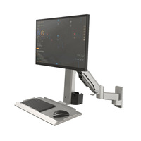 Bras de moniteur industriel T8-GA02KB-600-silver 15"-32" capacité de charge 20 kg, robuste pour machines d'automatisation et usines modernes