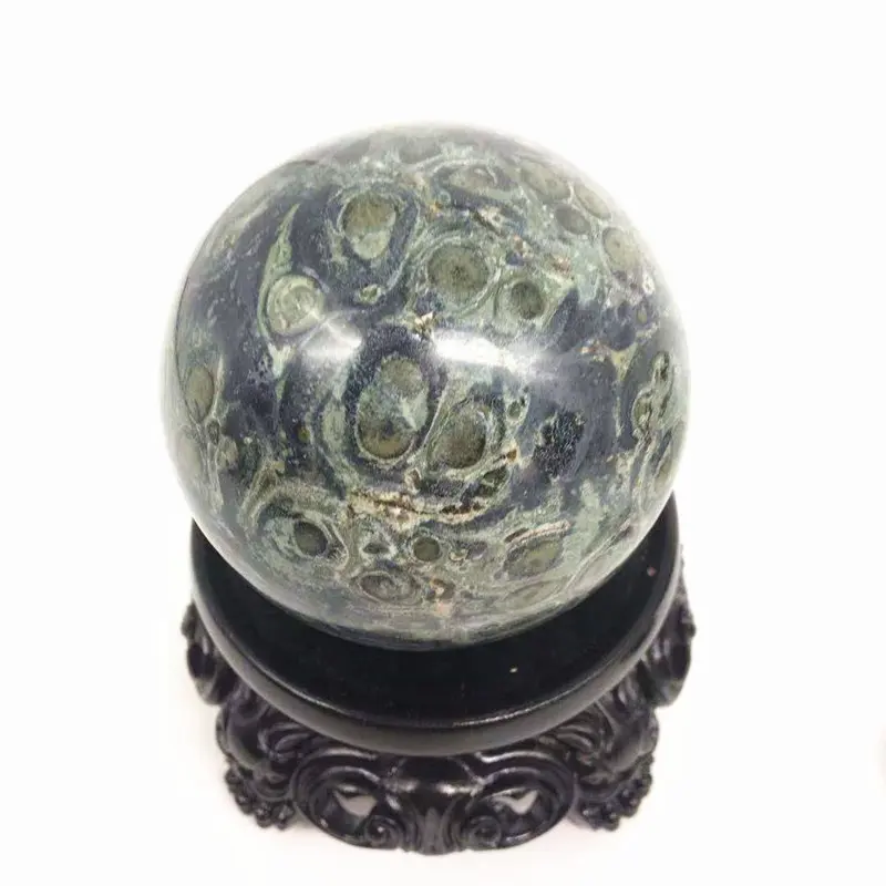 सुंदर Kambaba जैस्पर क्रिस्टल बॉल प्राकृतिक रॉक क्वार्ट्ज गेंद के लिए सजावट हीलिंग कण के रूप में छोटे क्रिस्टल उपहार