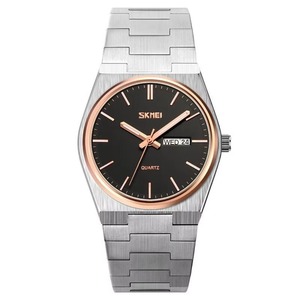 Montre à quartz minimaliste pour homme, best-seller, avec affichage double calendrier, bracelet en acier inoxydable, étanche 30 m, montre classique de ville - Product Image 4