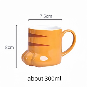 Boissons Tasse à patte de chat avec couvercle Lait Petit déjeuner Tasse à flocons d'avoine Griffe Céramique <span class=keywords><strong>Café</strong></span> mignon Cartoon 3D Anniversaire Cadeaux de Noël CLASSIC - Product Image 6
