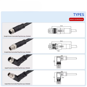 สายอีเธอร์เน็ต PVC M12 แบบขึ้นรูป หัวต่อชาย-หญิง ยาว 1 เมตร รหัส Y 6 8 พิน สำหรับสายอีเธอร์เน็ต ขายดี - Product Image 5